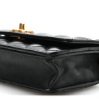 Lambskin Quilted Pillow Crush Wallet On Chain WOC Black