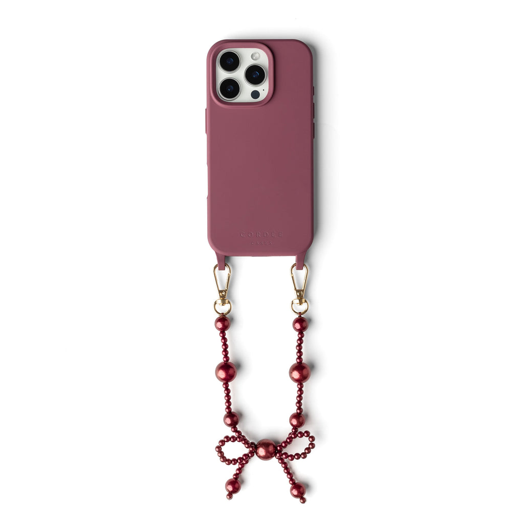 Cordée Cases Burgundy Bow Phone Wristlet Set