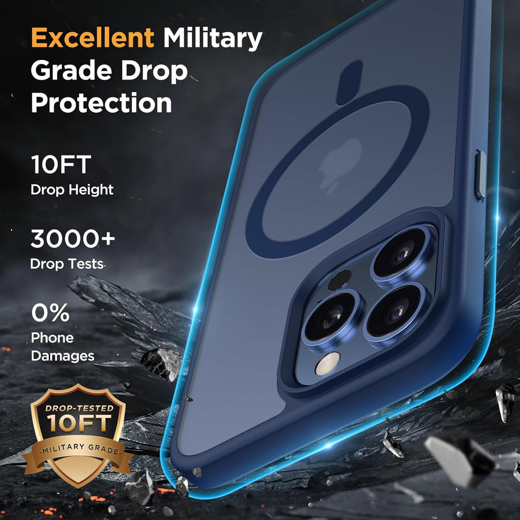 Entronix Bundle Compatible with iPhone 14 Pro - [Magnetic] Translucent Matte Case & 2 Clear Screen Protectors