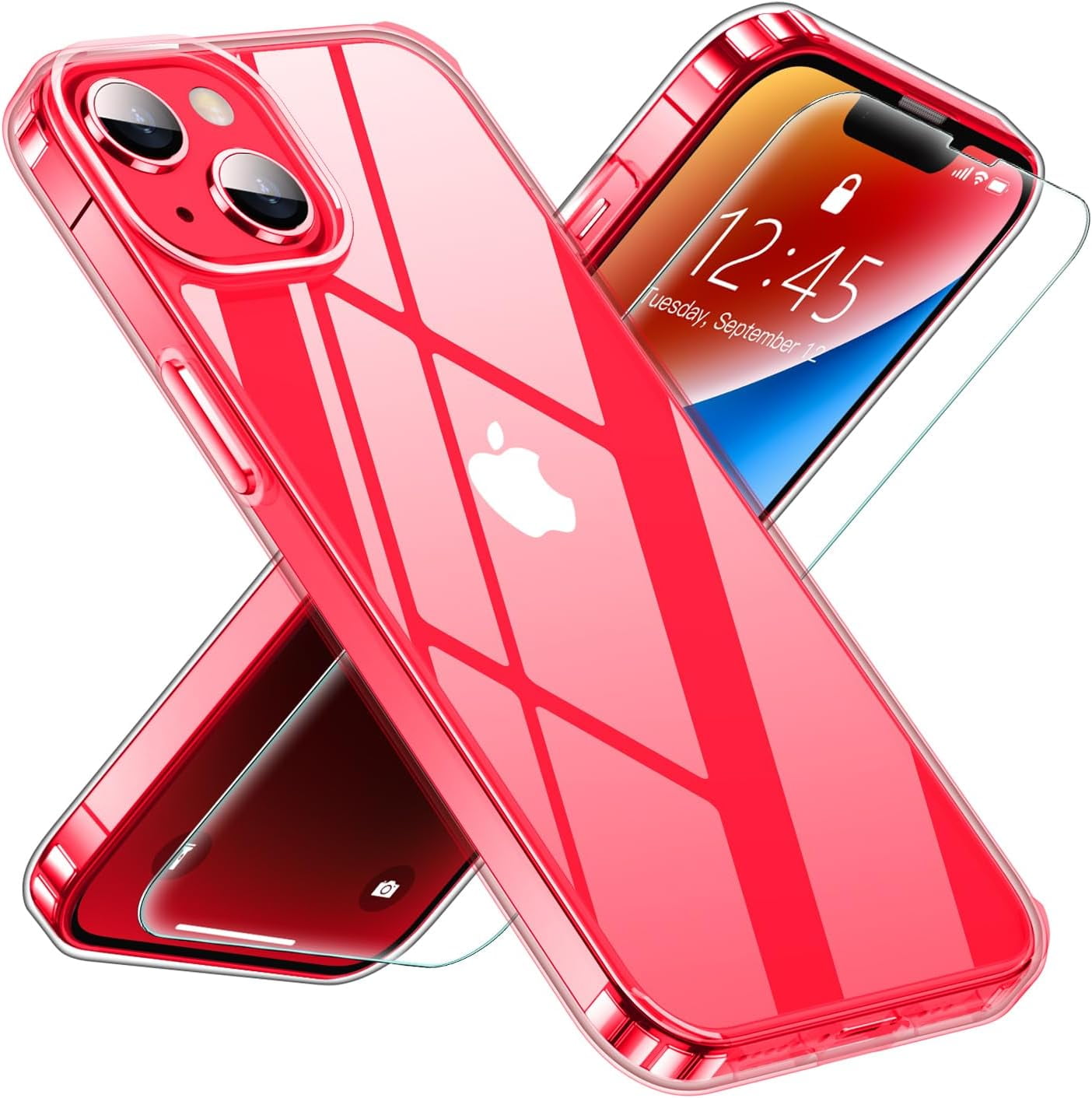 Entronix Bundle Compatible with iPhone 13 Mini - [Hard] Clear Case & 1 Clear Screen Protector