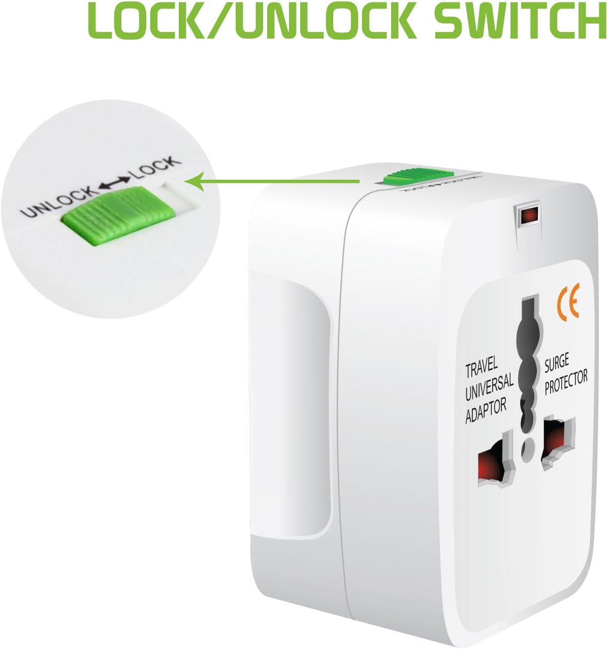 Entronix International Plug Adapter - 2-Pack Converter for EU, UK, AU, Asia to US Outlets