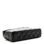 Caviar Quilted Top Handle Slim Vanity With Chain Black