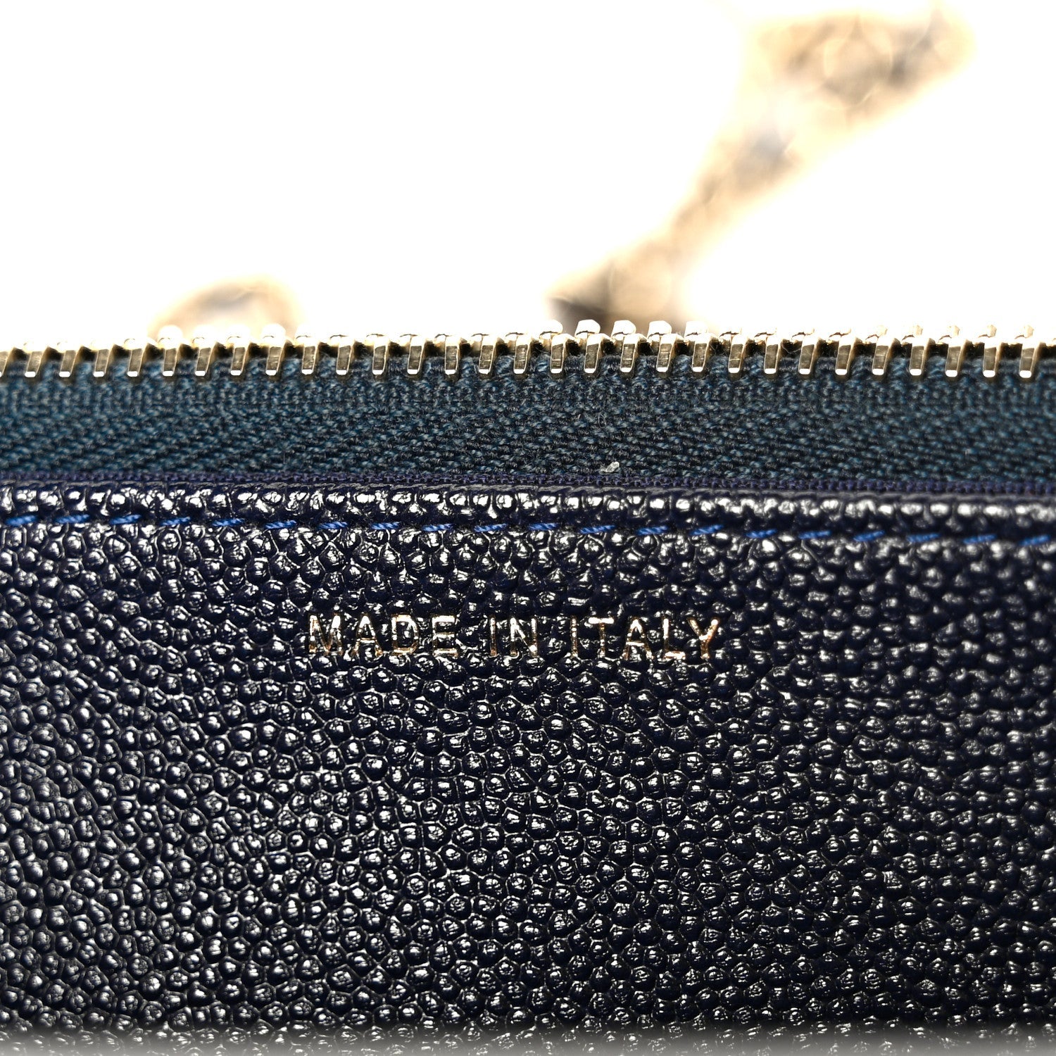 Caviar Quilted Golden Class Wallet On Chain WOC Navy