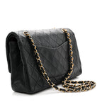Lambskin Quilted Medium Double Flap Black