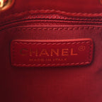 Calfskin Stitched Small Egyptian Amulet Drawstring Bag Red