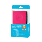 Reiko 4 Amp Four Ports Portable Travel Station Charger In Hot Pink