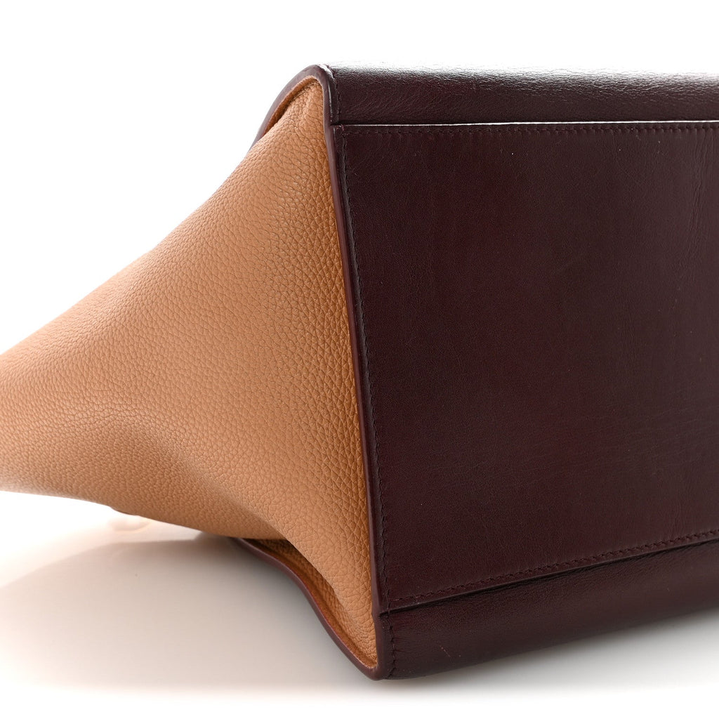 Satin Baby Grained Calfskin Small Tri-Color Trapeze Carmin