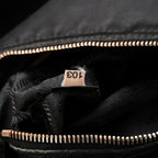 Tessuto Nylon Vitello Daino Shopping Satchel Black