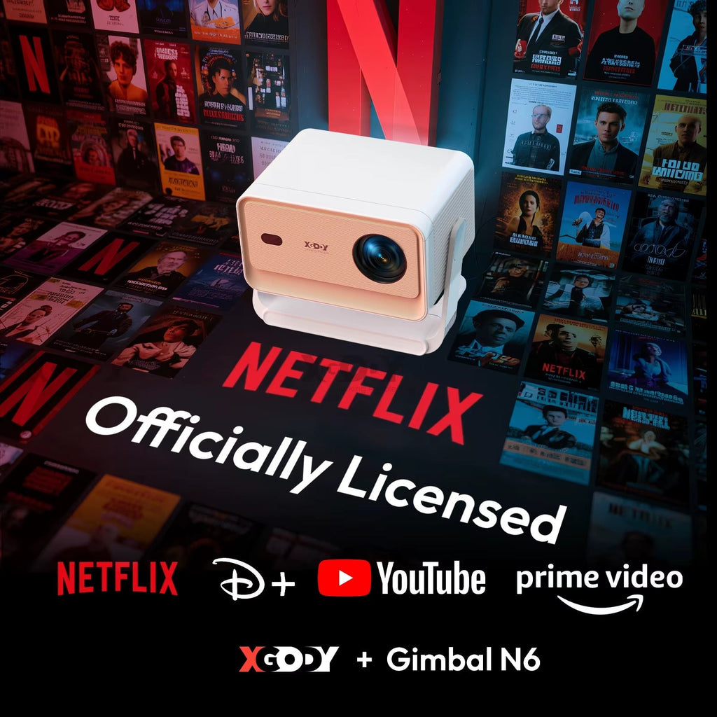 A6 Pro Projector - 690 ANSI Lumens, Official Netflix 4K, Voice Control, Smart Android TV with Whale OS, 32GB ROM for Home Theater