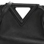 Calfskin Small The Point Triangle Bag Black