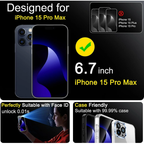 Entronix [Magnetic] Case Compatible with iPhone 15 Pro Max - [Hard Back] Glitter Clear