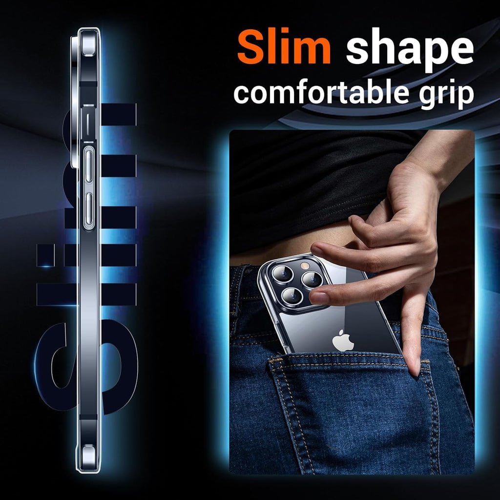 Entronix Bundle Compatible with iPhone 14 Pro - [Soft] TPU Clear Case, 2 Clear Screen Protector & 2 Camera Lens Protectors