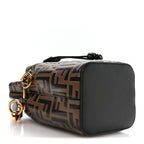 Vitello Liberty F is Fendi Bi-Color FF 1974 Embossed Mini Mon Tresor Bucket Bag Maya Black