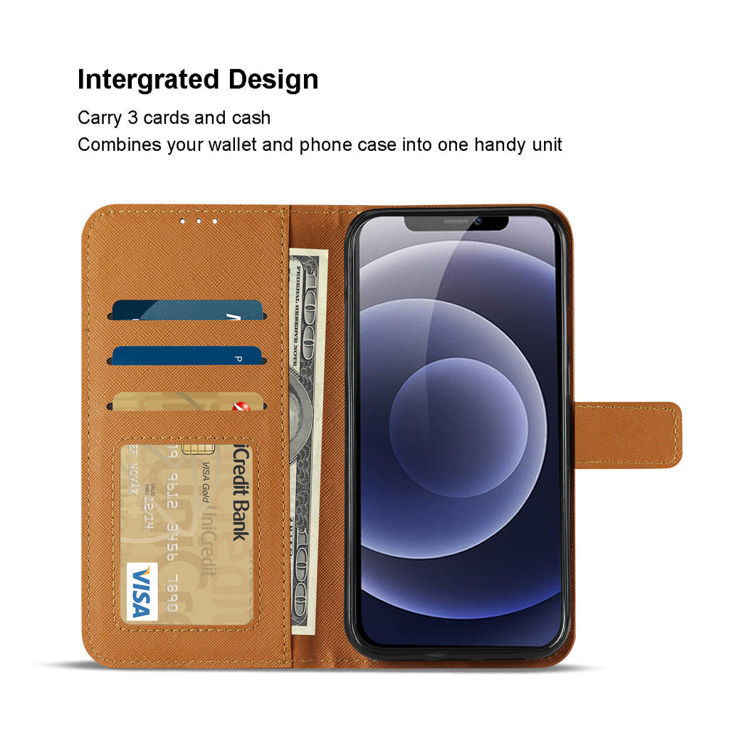Slim Stand Case With Card Holder Slots Apple Iphone 12 Mini In Brown