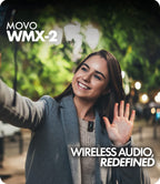 Movo WMX-2 Wireless Lavalier Microphone System with Charging Case for Cameras