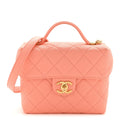 Caviar Quilted Handy Box Vanity Case Orange