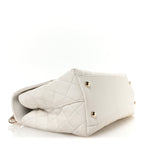 Caviar Quilted Small Chain Coco Handle Flap White
