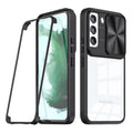 Full Protection With Mobile Phone Protective Film Slide Camera Lens Phone Case For Samsung Galaxy S 22 Plus In Black
