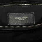 Grain de Poudre Calfskin Y Quilted Monogram Medium Loulou Chain Satchel Black