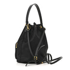 Saffiano Tessuto Nylon Mini Bucket Crossbody Bag Black