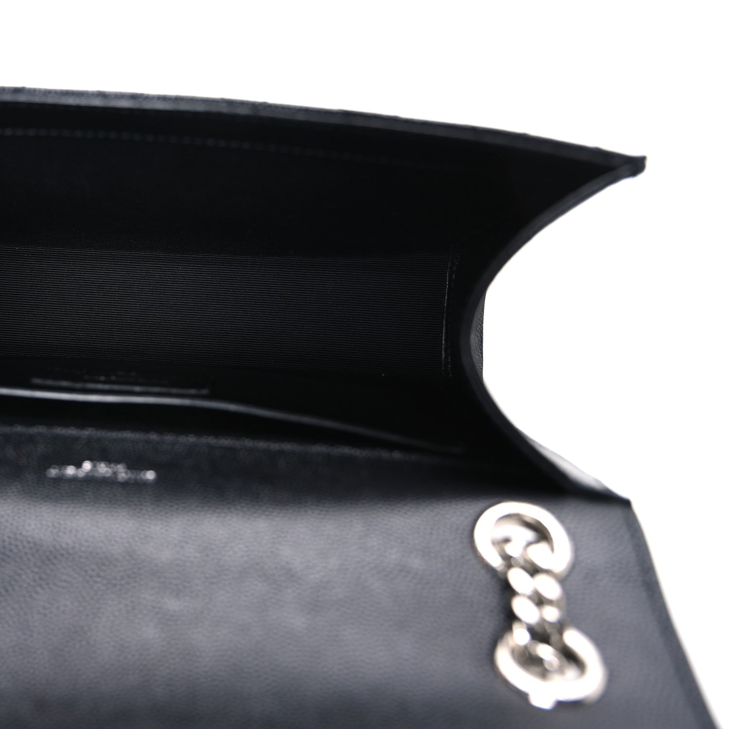 Grain De Poudre Textured Mixed Matelasse Triquilt Medium Monogram Satchel Black