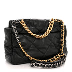 Lambskin Quilted Large Chanel 19 Flap Black