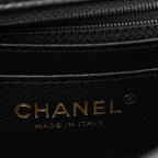 Lambskin Quilted Mini Rectangular Flap Black