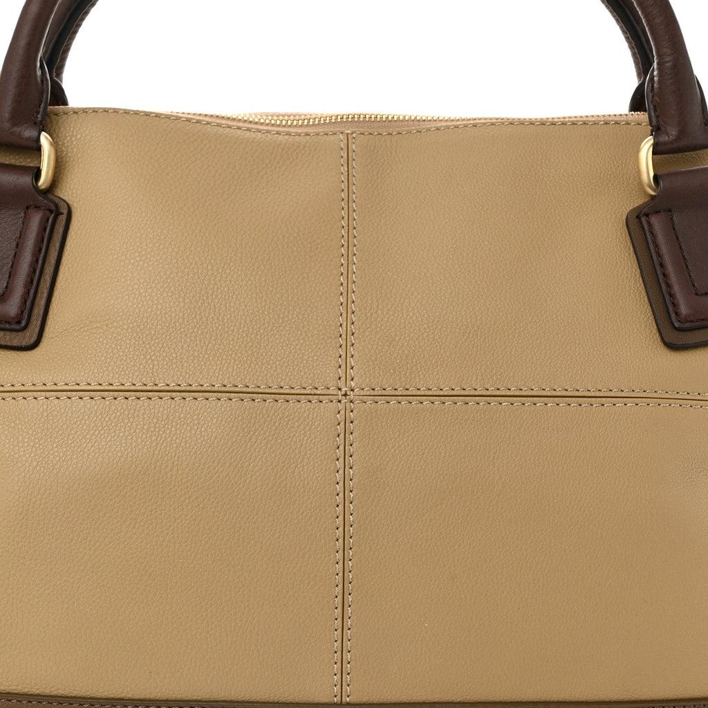 Calfskin Double Handles Hobo Brown