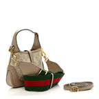 GG Supreme Monogram Textured Dollar Calfskin Mini Jackie 1961 Hobo Beige Mystic White Oatmeal