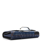 Denim Calfskin The Story Shoulder Bag Blue