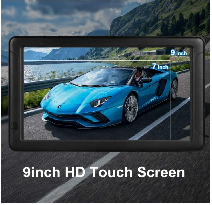GPS Navigation for Car, Latest 2025 Map,9 inch Touch Screen Real Voice Spoken Turn-by-Turn Direction Reminding Navigation System for Cars, Vehicle GPS Satellite Navigator with(Free Lifetime Updates)