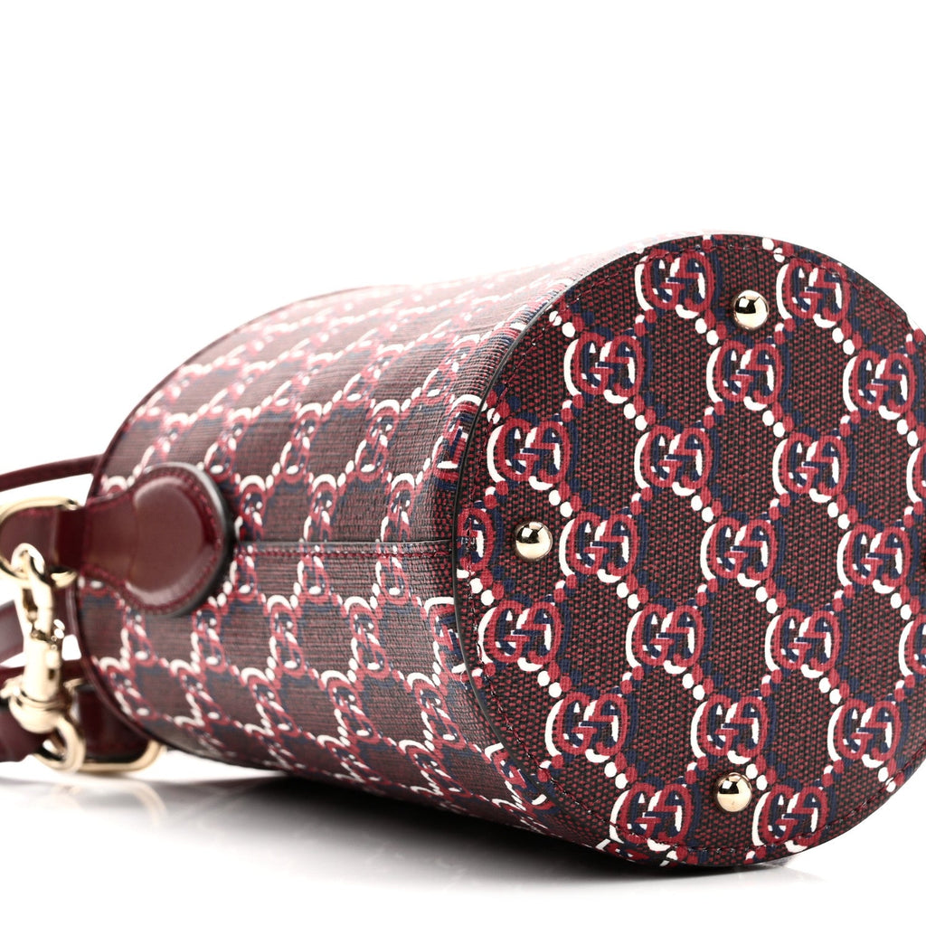 GG Shadow Monogram Mini Bucket Bag Rosso Ancora Red