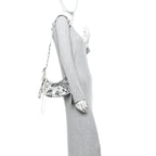 Agneau Arena Graffiti Le Cagole Shoulder Bag XS White Black