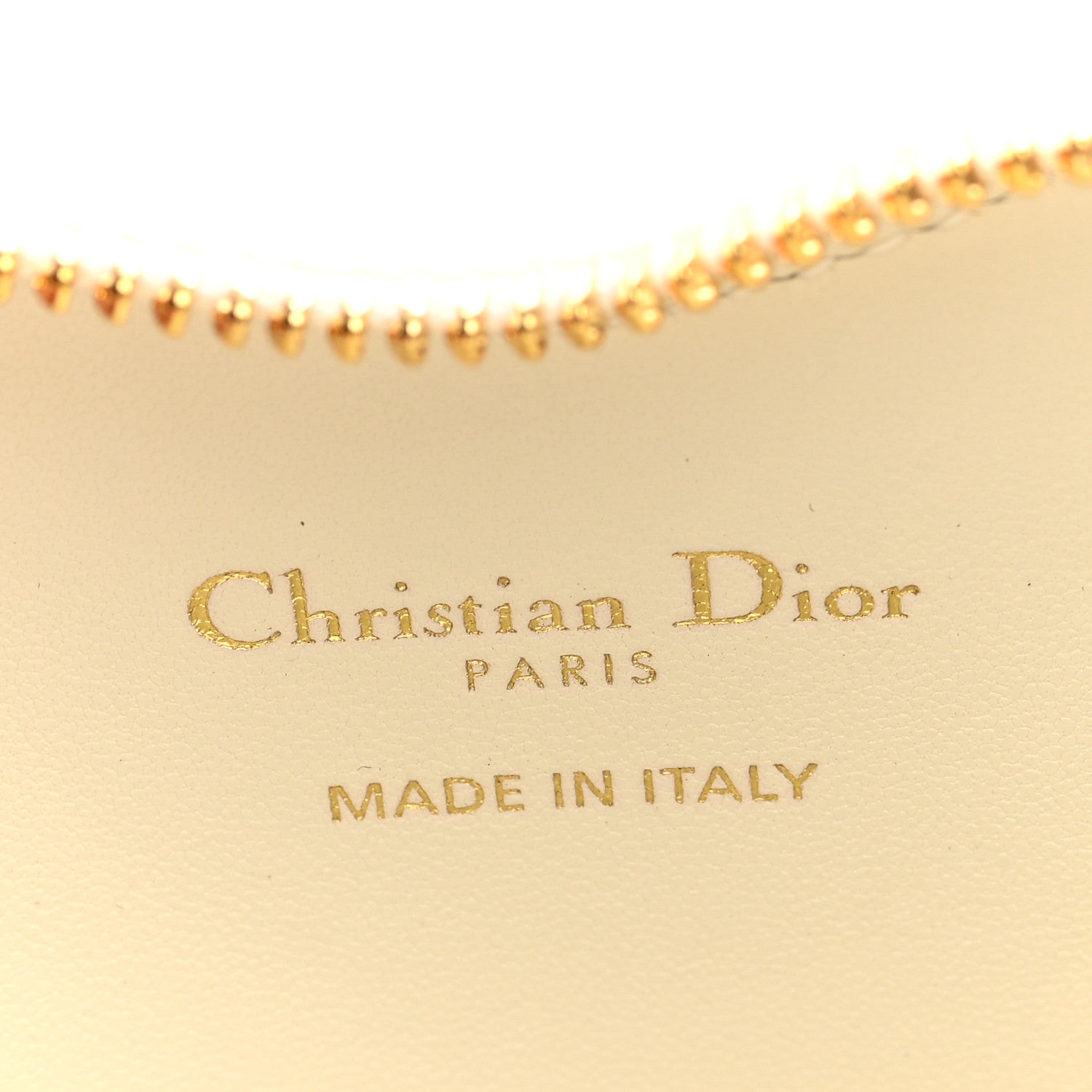 Calfskin Cannage Dioramour Caro Heart Pouch With Chain White