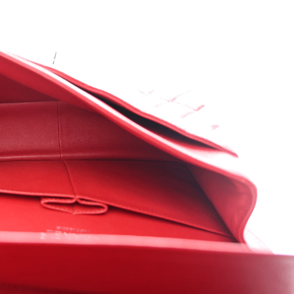 Caviar Quilted Jumbo Double Flap Red