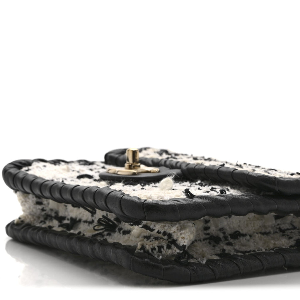 Tweed Braided Calfskin Mini My Own Frame Flap Grey Black