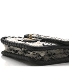 Tweed Braided Calfskin Mini My Own Frame Flap Grey Black