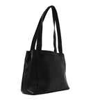 Caviar Embroidered Logo Shoulder Bag Black