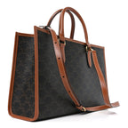 Triomphe Canvas Calfskin Mini Horizontal Cabas Tan