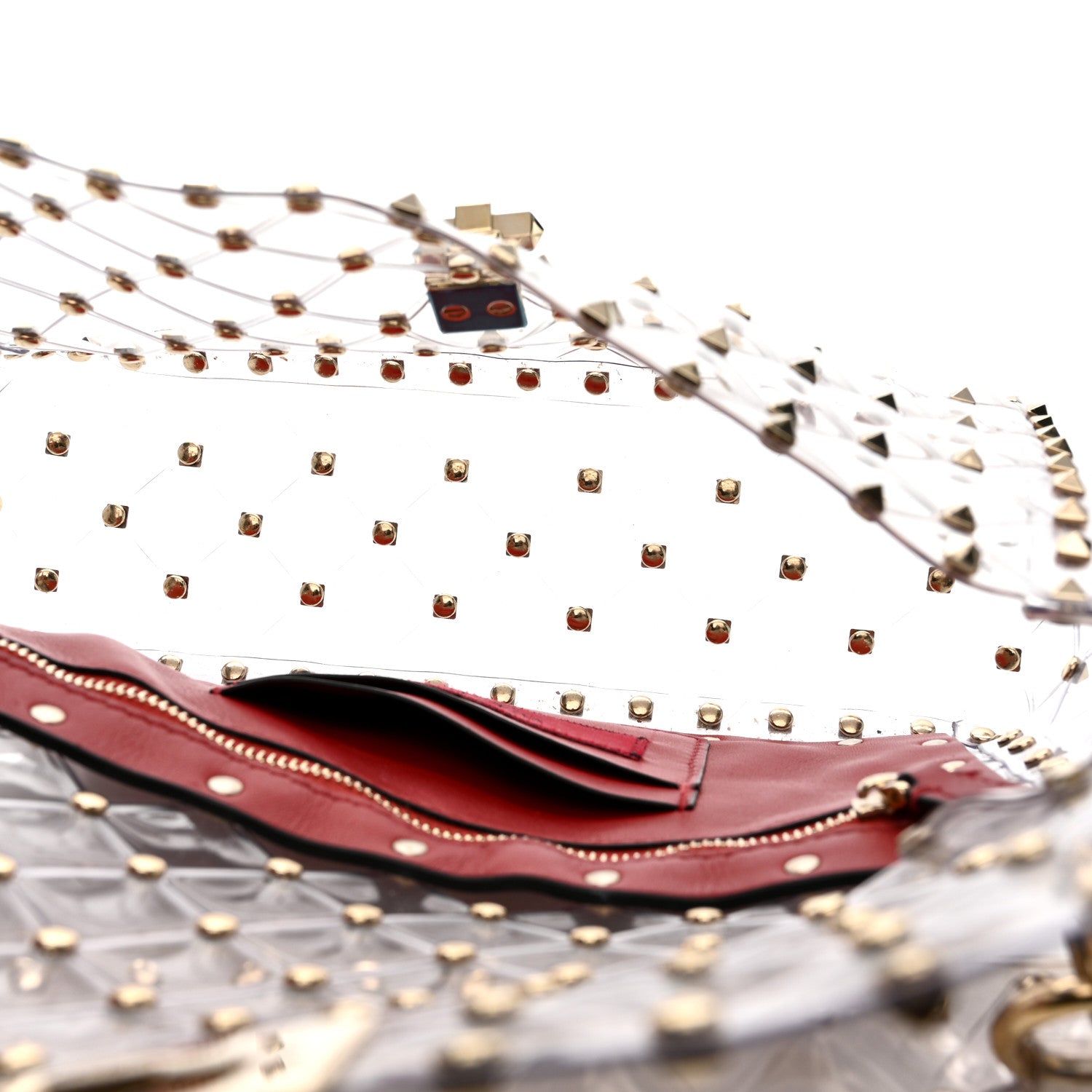 PVC Medium Rockstud Spike Shoulder Bag