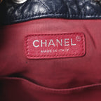 Aged Calfskin Quilted Small Gabrielle Backpack Blue Black