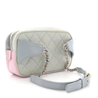 Goatskin Quilted Waist Bag Green Blue Pink