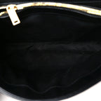 Calfskin Y Quilted Monogram Medium Loulou Chain Satchel Black