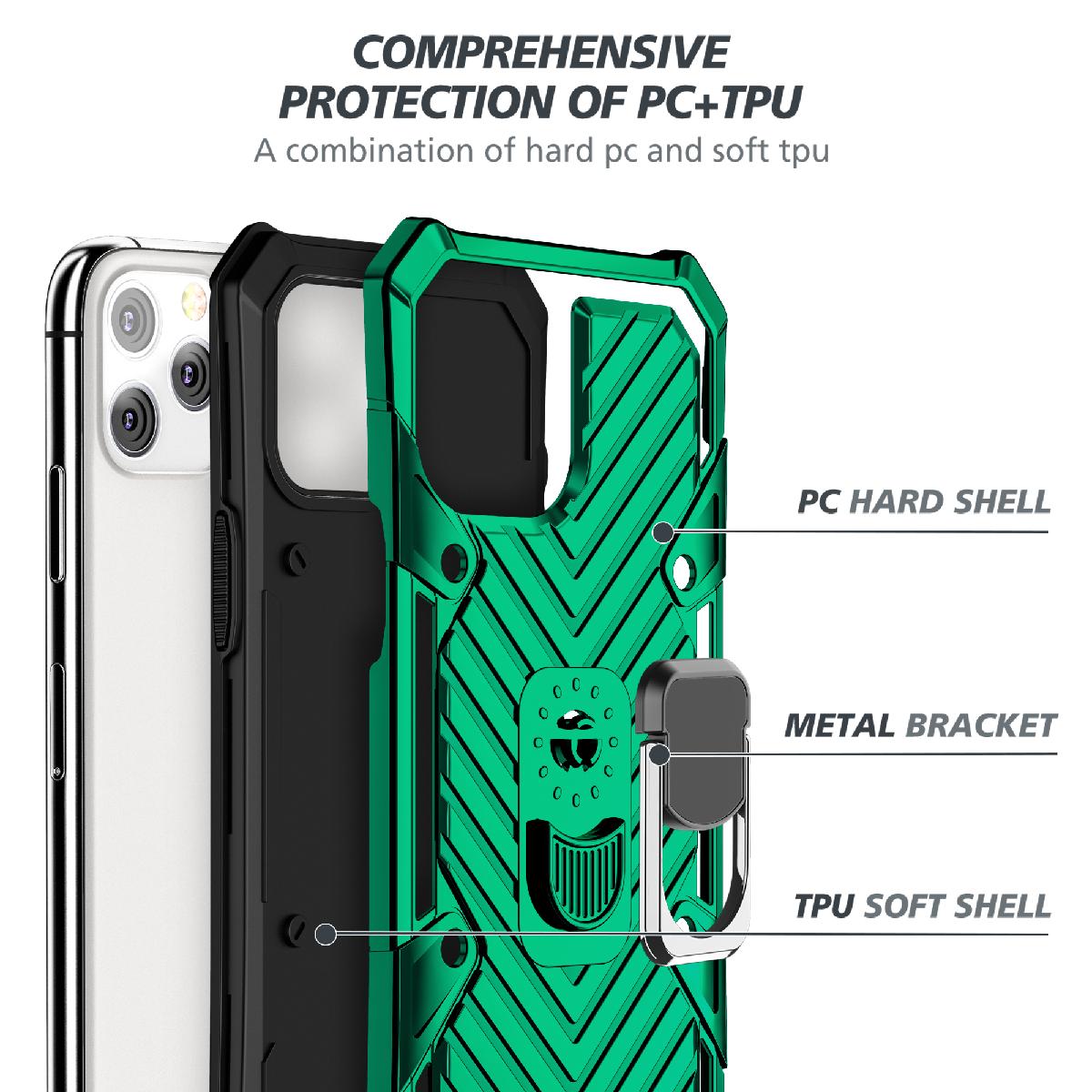 Iphone 12 Mini Kickstand Anti-Shock And Anti Falling Case In Green