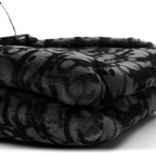 Oblique Mink Fur Saddle Soft Bag Dark Grey