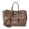 Smooth Calfskin Small Bel Air Carry All Bag Dark Taupe