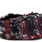 Sequin Logo Single Flap Pink Silver Black