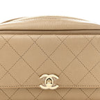 Metallic Calfskin Quilted Waist Bag Gold