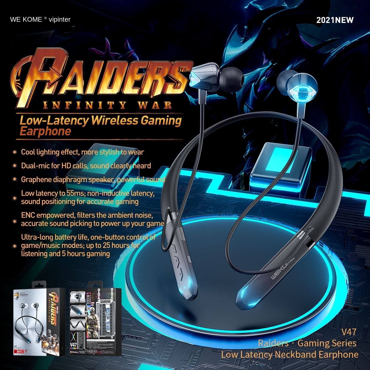 cross-border private model game Bluetooth headset mobile game sports stereo delay free E-sports game