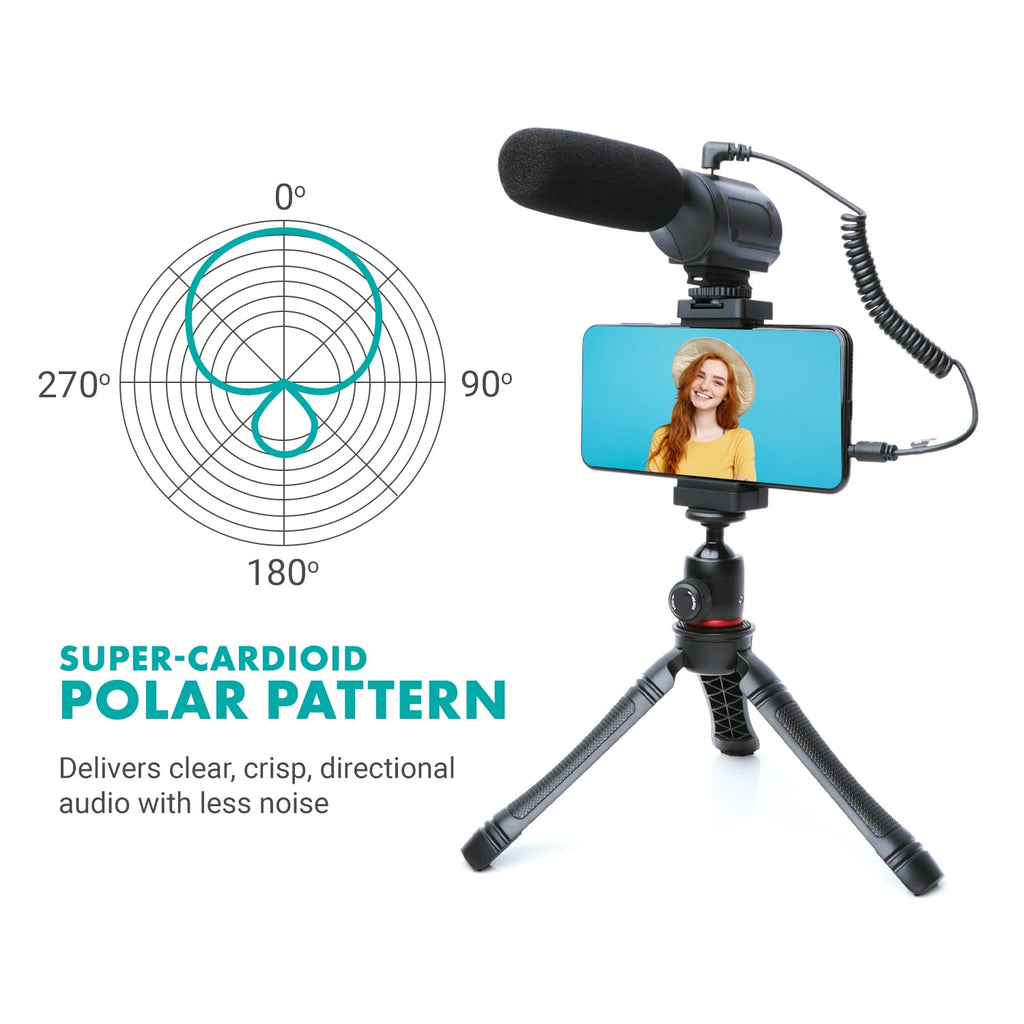 Movo uVlogger Kit for Android with Light, Mic, Phone Mount, Tripod